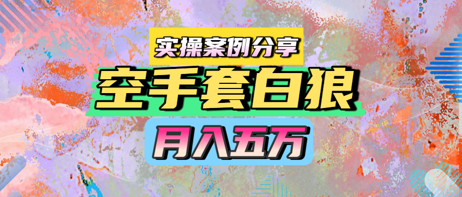 空手套白狼，月入五万，实操案例分享 - 臻优资源网