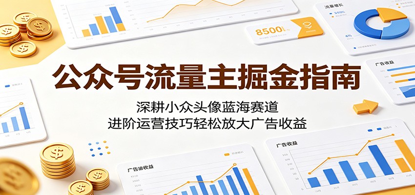 公众号流量主掘金指南：深耕小众头像蓝海赛道，进阶运营技巧轻松放大广告收益 - 臻优资源网