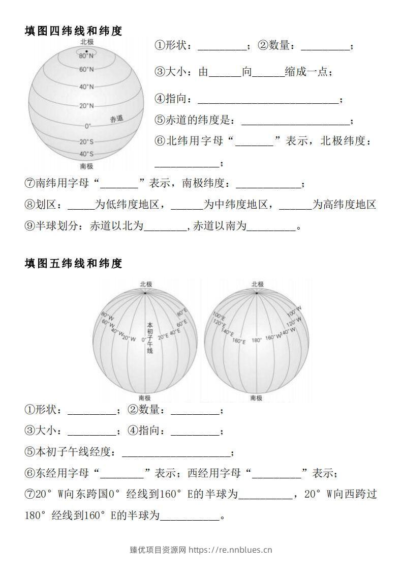 图片[2] - 人教版七年级上册地理填图专项训练 - 臻优资源网