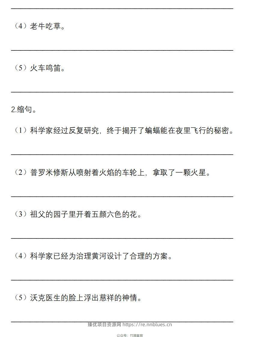 图片[3] - 5年级句子专项练习 - 臻优资源网