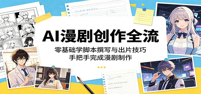 AI漫剧创作全流：零基础学脚本撰写与出片技巧，手把手完成漫剧制作 - 臻优资源网