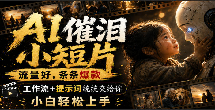 AI催泪小短片,流量好,条条爆款,工作流+提示词统统交给你,小白轻松上手 - 臻优资源网