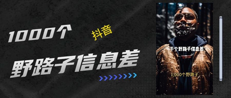 抖音一千个野路子信息差最新玩法教程引流＋变现的玩法具体拆解 - 臻优资源网