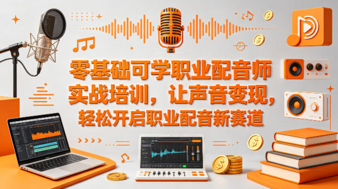 零基础可学职业配音师实战培训，让声音变现，轻松开启职业配音新赛道 - 臻优资源网
