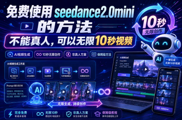 免费使用seedance2.0mini的方法，不能真人，可以无限10秒视频，9图+3音频参考 - 臻优资源网