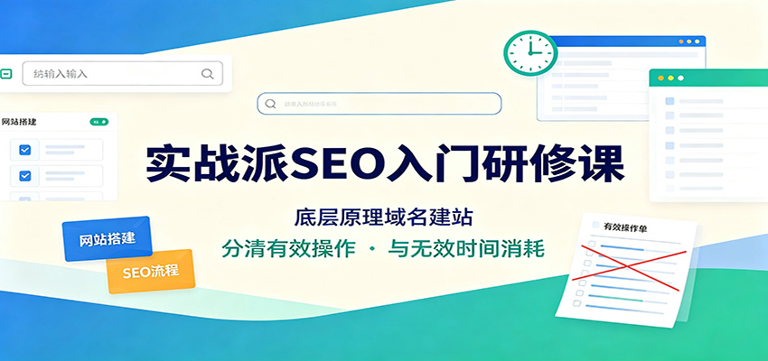 实战派SEO入门研修课：底层原理域名建站，分清有效操作与无效时间消耗 - 臻优资源网