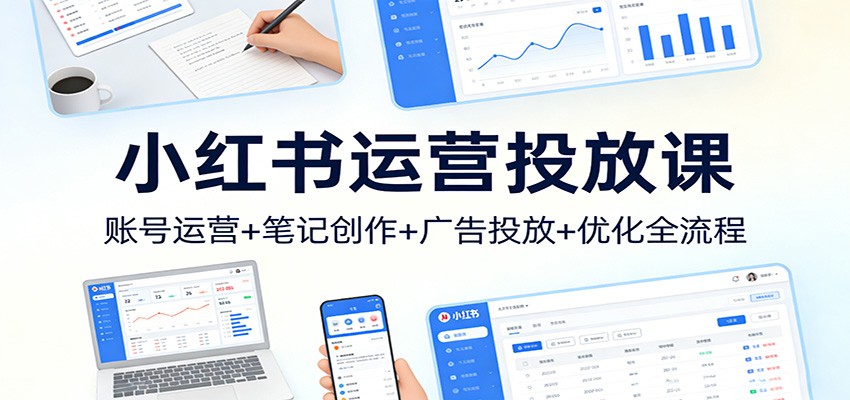 小红书运营投放课：账号运营+笔记创作+广告投放+优化全流程 - 臻优资源网