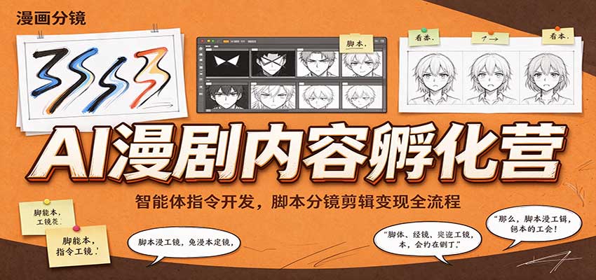 AI漫剧内容孵化营：智能体指令开发，脚本分镜剪辑变现全流程 - 臻优资源网