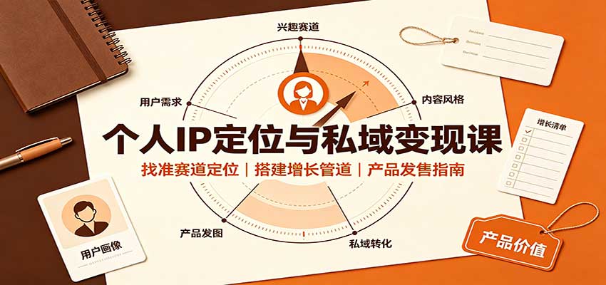 个人IP定位与私域变现课：找准赛道定位，搭建增长管道，产品发售指南 - 臻优资源网