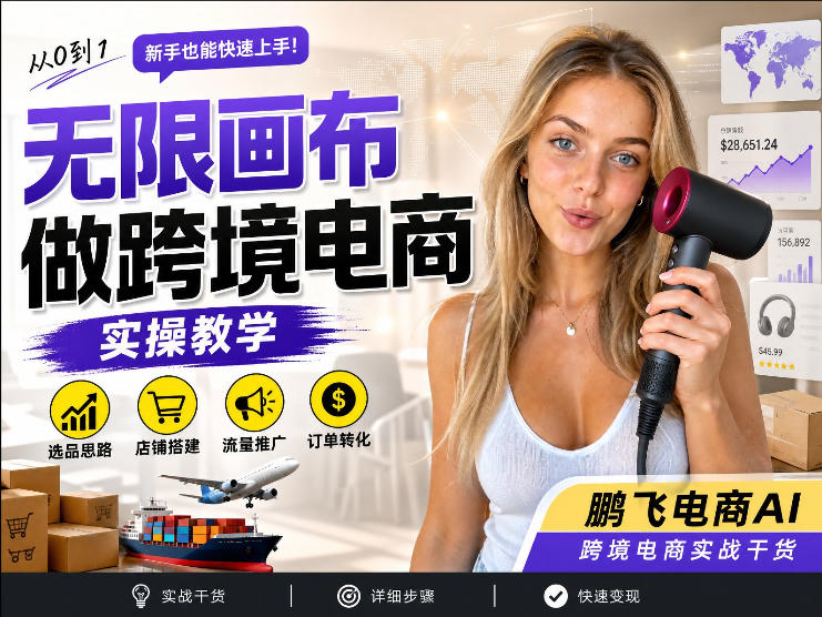 【跨境电商必备】AI无线画布制作商品宣传视频，四步搞定，无线画布工作流，操作简单好上手 - 臻优资源网