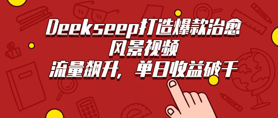Deekseep打造爆款治愈风景视频，流量飙升，单日收益破千 - 臻优资源网