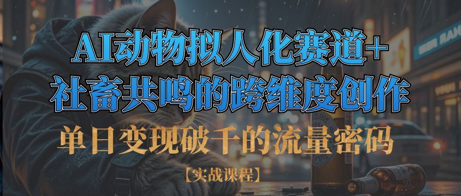 单日变现破千的流量密码,AI动物拟人化赛道+社畜共鸣的跨维度创作 - 臻优资源网