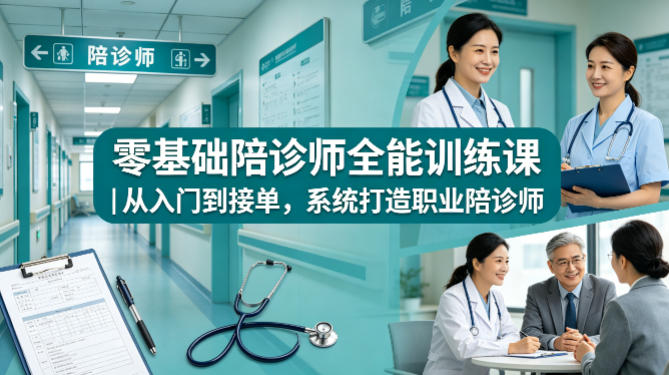 零基础陪诊师全能训练课｜从入门到接单，系统打造职业陪诊师 - 臻优资源网