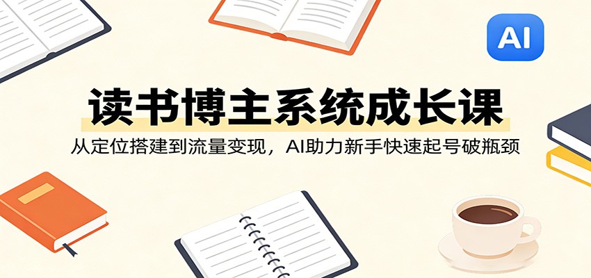 读书博主系统成长课：从定位搭建到流量变现，AI助力新手快速起号破瓶颈 - 臻优资源网