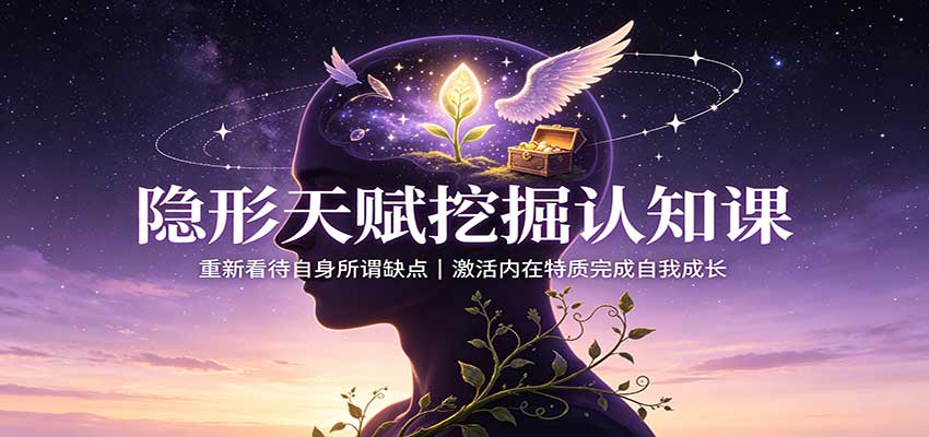 隐形天赋挖掘认知课：重新看待自身所谓缺点，激活内在特质完成自我成长 - 臻优资源网