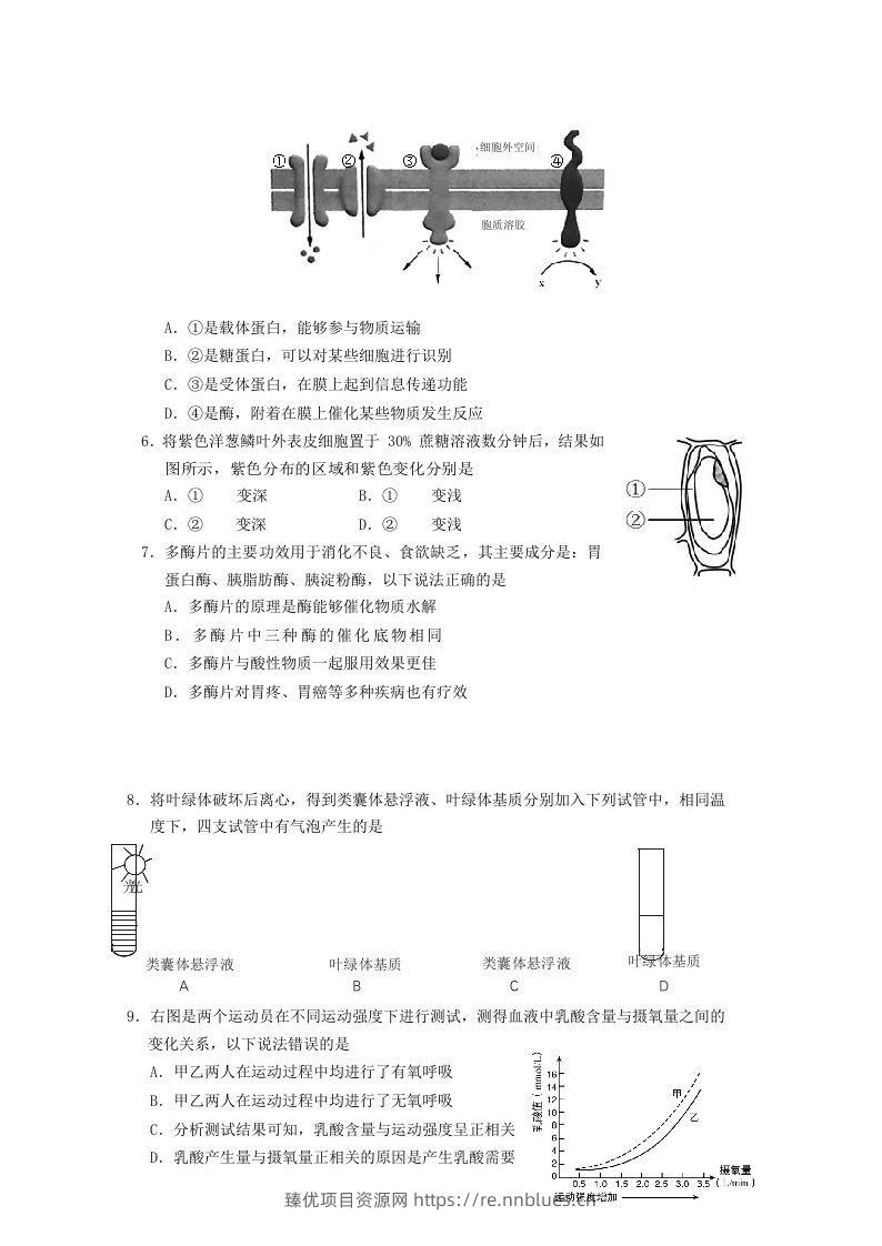 图片[2] - 2019-2020年北京市房山区高二生物下学期期末试题及答案(Word版) - 臻优资源网