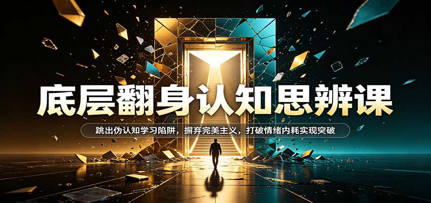 底层翻身认知思辨课：跳出伪认知学习陷阱，摒弃完美主义，打破情绪内耗实现突破 - 臻优资源网