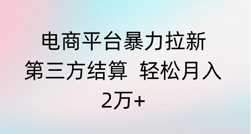 电商平台暴力拉新第三方结算 轻松月入2万+ - 臻优资源网