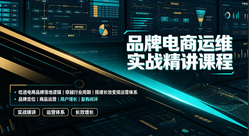 品牌电商运维实战精讲课程｜吃透电商品牌落地逻辑、穿越行业周期、搭建长效变现运营体系 - 臻优资源网