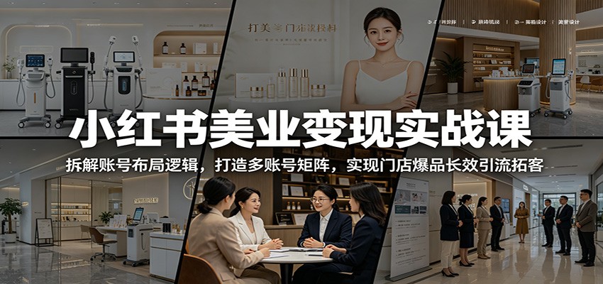 小红书美业变现实战课:拆解账号布局逻辑,打造多账号矩阵,实现门店爆品长效引流拓客 - 臻优资源网