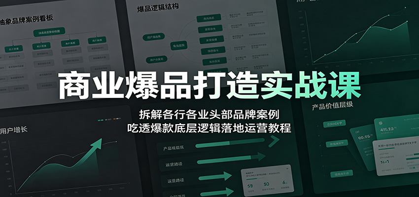 商业爆品打造实战课：拆解各行各业头部品牌案例，吃透爆款底层逻辑落地运营教程 - 臻优资源网