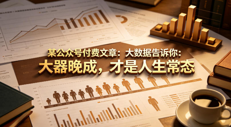 某公众号付费文章：大数据告诉你：大器晚成，才是人生常态 - 臻优资源网