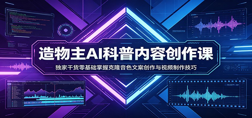 AI科普内容创作课:独家干货零基础掌握克隆音色文案创作与视频制作技巧 - 臻优资源网