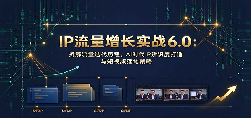 IP流量增长实战6.0：拆解流量迭代历程，AI时代IP辨识度打造与短视频落地策略 - 臻优资源网