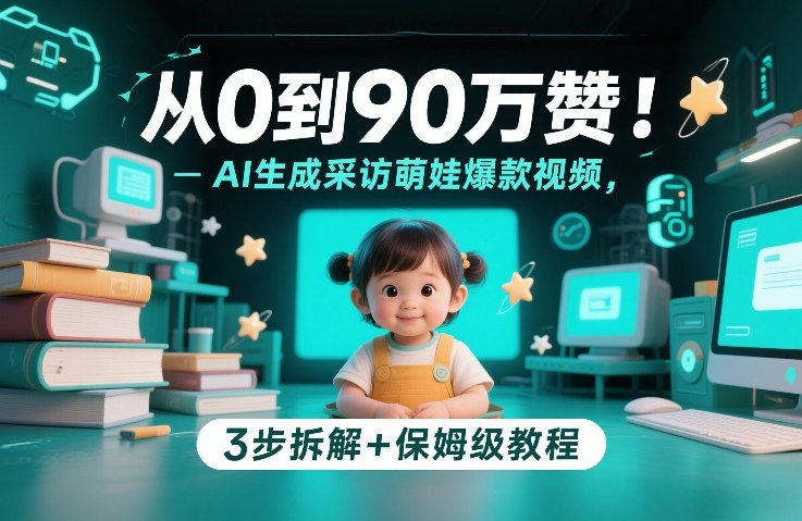 从0到90万赞：AI生成采访萌娃爆款视频，3步拆解+保姆级教程 - 臻优资源网