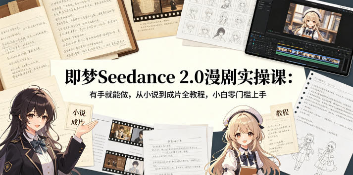 即梦Seedance 2.0漫剧实操课：有手就能做，从小说到成片全教程，小白零门槛上手 - 臻优资源网