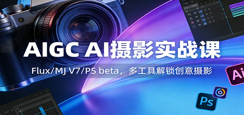 AIGC AI摄影实战课：Flux/MJ V7/PS beta，多工具解锁创意摄影 - 臻优资源网