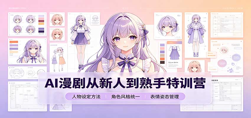 AI漫剧从新人到熟手特训营：剧本分镜创作，提示词模板，人物设定与工具资源 - 臻优资源网