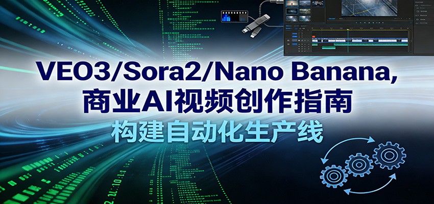 VEO3/Sora2/Nano Banana商业AI视频创作指南，构建自动化生产线 - 臻优资源网
