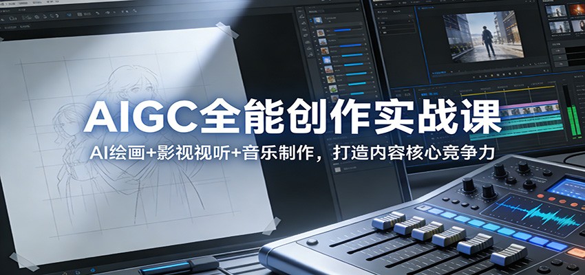 AIGC全能创作实战课:AI绘画+影视视听+音乐制作,打造内容核心竞争力 - 臻优资源网