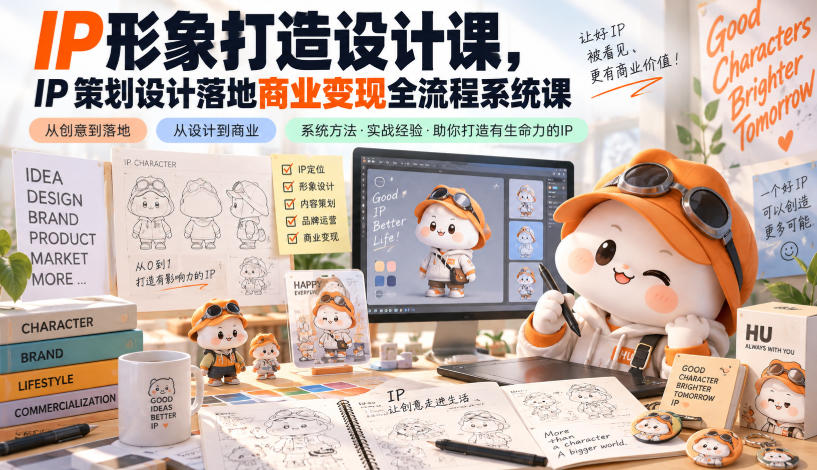 IP形象打造设计课,IP策划设计落地商业变现全流程系统课 - 臻优资源网