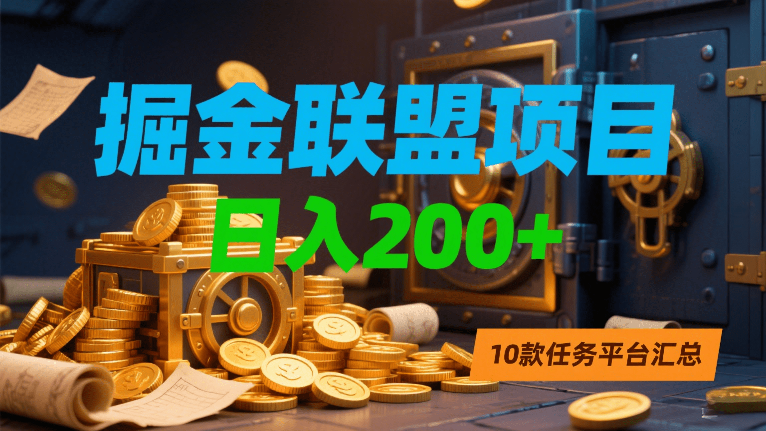 掘金联盟项目,日入200+,10款任务平台汇总 - 臻优资源网