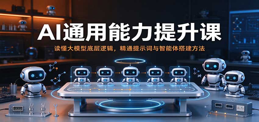 AI通用能力提升课：读懂大模型底层逻辑，精通提示词与智能体搭建方法 - 臻优资源网