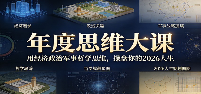 年度思维大课，用经济政治军事哲学思维，操盘你的2026人生 - 臻优资源网
