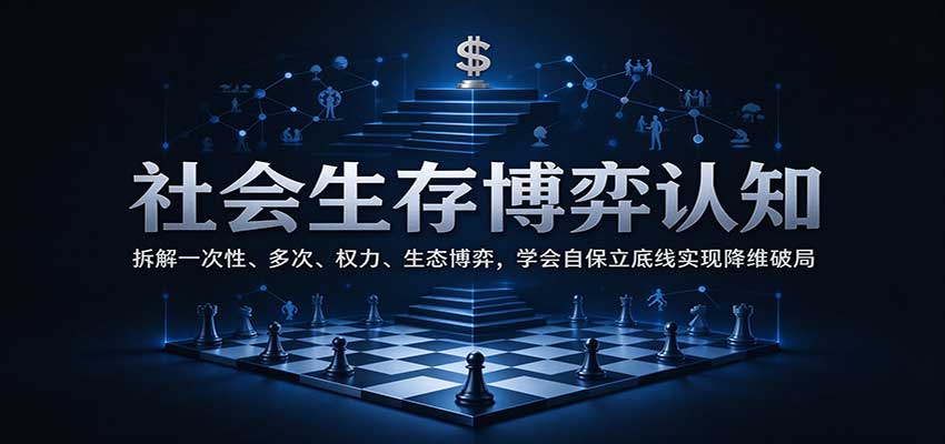 社会生存博弈认知：拆解一次性、多次、权力、生态博弈，学会自保立底线实现降维破局 - 臻优资源网