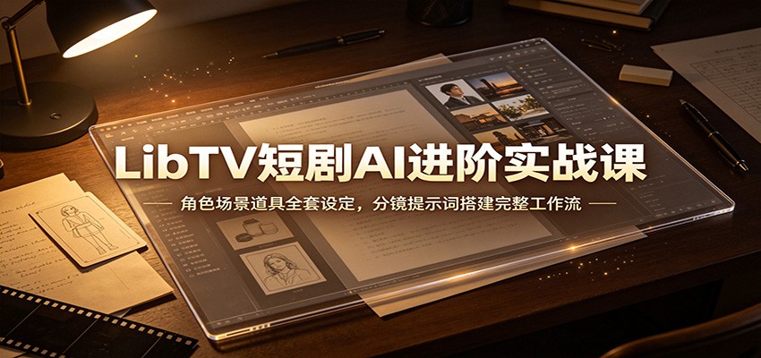 LibTV短剧AI进阶实战课：角色场景道具全套设定，分镜提示词搭建完整工作流 - 臻优资源网