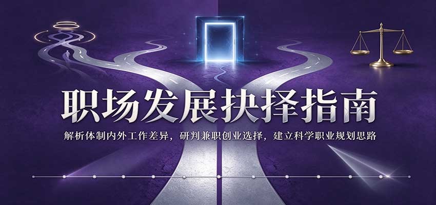 职场发展抉择指南：解析体制内外工作差异，研判兼职创业选择，建立科学职业规划思路 - 臻优资源网