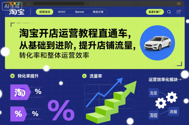 淘宝开店运营教程直通车，从基础到进阶，提升店铺流量，转化率和整体运营效率（更新26年4月20日） - 臻优资源网