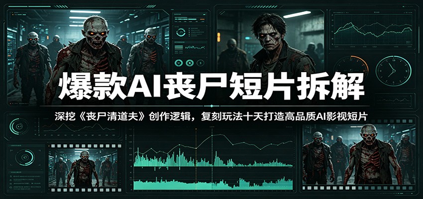 爆款AI丧尸短片拆解：深挖《丧尸清道夫》创作逻辑，复刻玩法快速打造高品质AI影视短片 - 臻优资源网