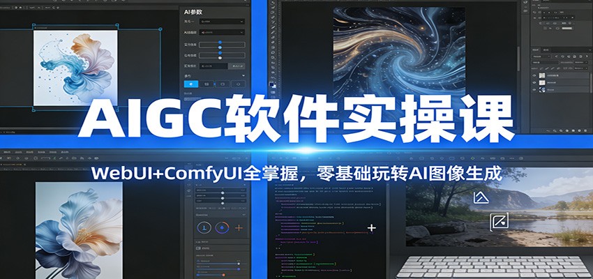 AIGC软件实操课:WebUI+ComfyUI全掌握,零基础玩转AI图像生成 - 臻优资源网