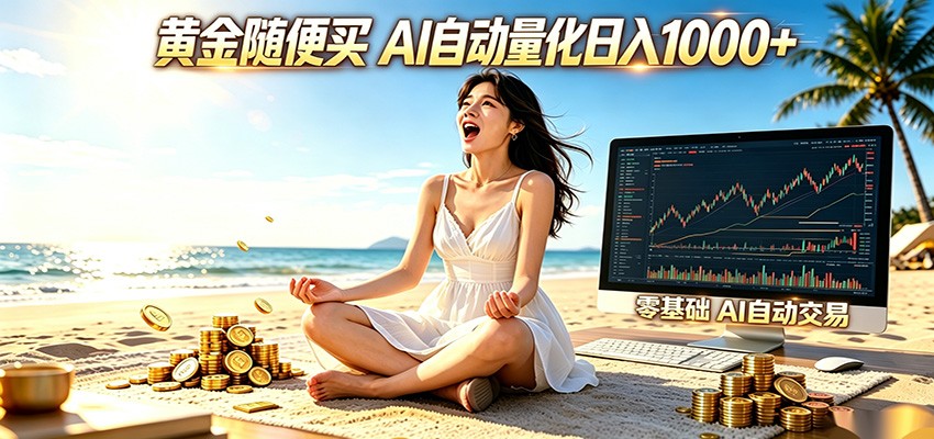 黄金随便买？AI自动外汇量化交易 在家当皇帝 日入1000+ - 臻优资源网