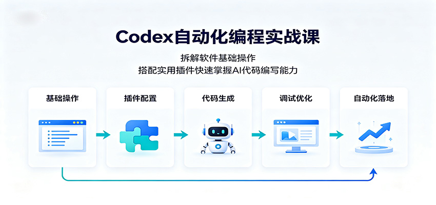 Codex自动化编程实战课：拆解软件基础操作，搭配实用插件快速掌握AI代码编写能力 - 臻优资源网
