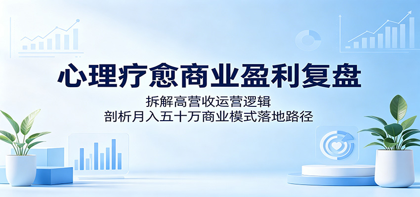 心理疗愈商业盈利复盘：拆解高营收运营逻辑，剖析月入五十万商业模式落地路径 - 臻优资源网