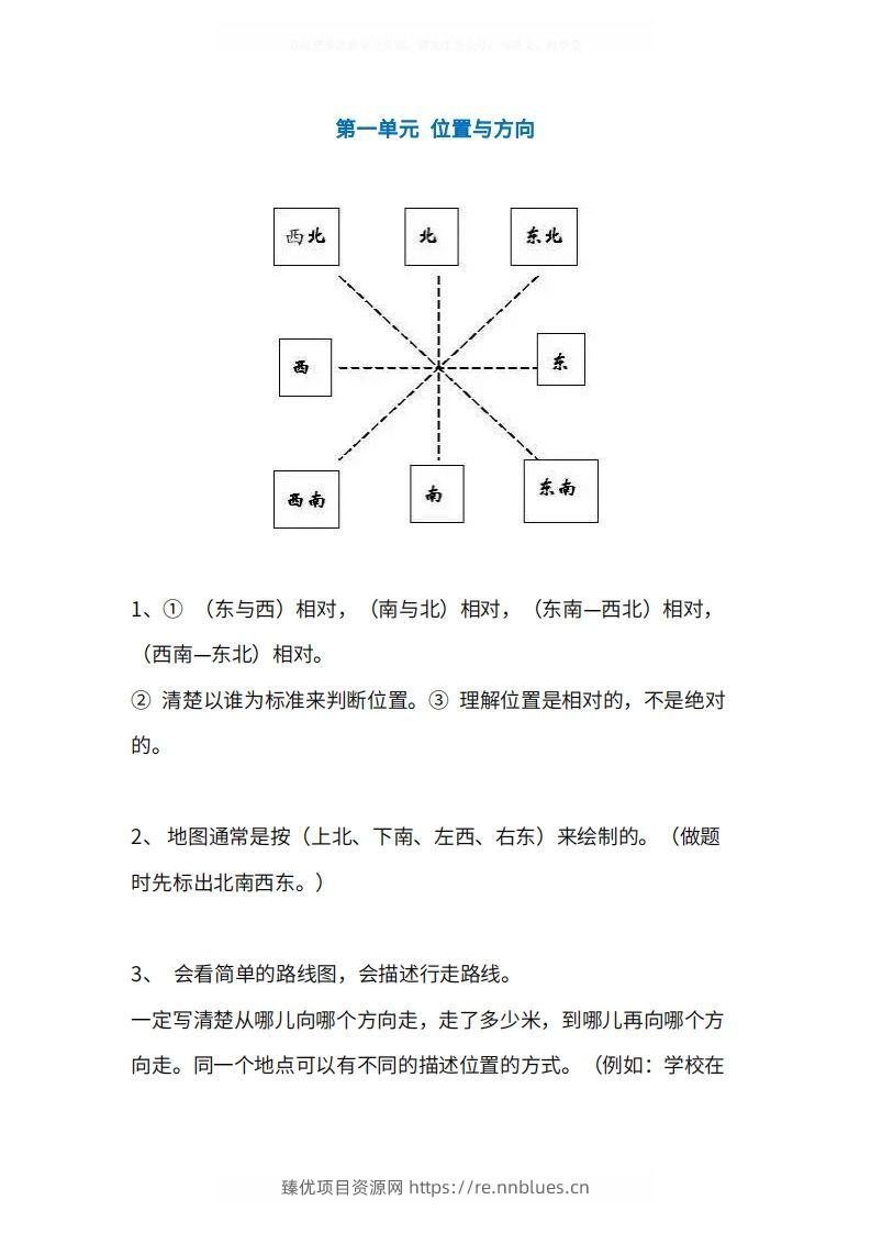 人教版3年级数学下册知识点1-4单元 - 臻优资源网
