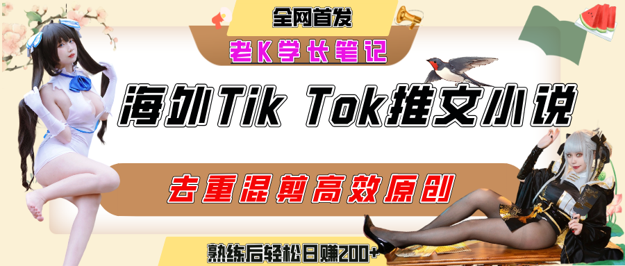 海外tiktok小说推文暴力项目，高停留率，高转化率，上手后一天搞顿饭钱不是问题 - 臻优资源网