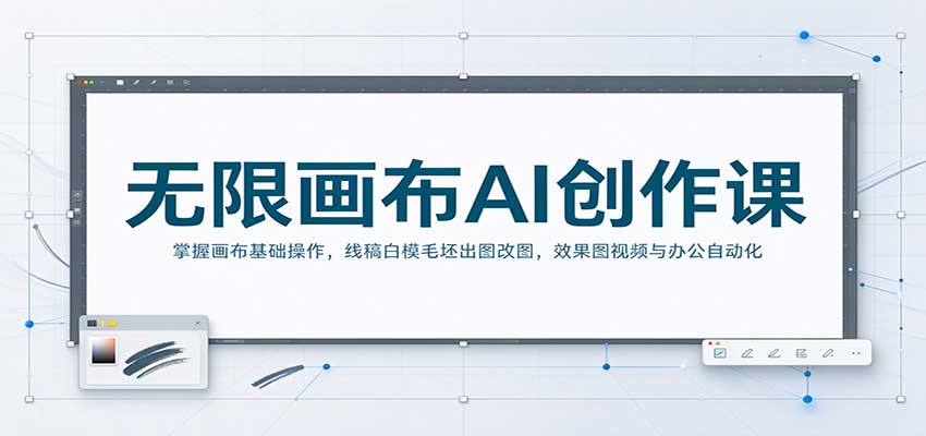 无限画布AI创作课：掌握画布基础操作，线稿白模毛坯出图改图，效果图视频与办公自动化 - 臻优资源网
